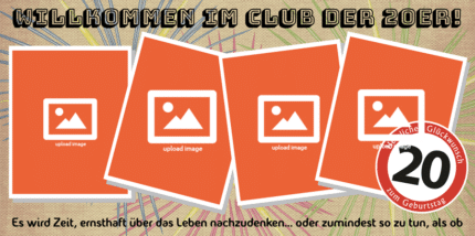 20. Geburtstag: persönliches Geburtstagsbanner mit eigenem Motiv