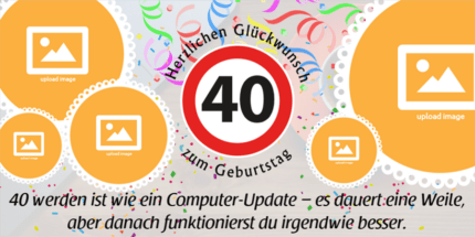 Geburtstagsbanner zum 40. Geburtstag – personalisiert mit Foto und Text
