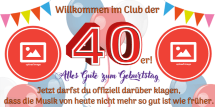 Geburtstagsbanner zum 40. Geburtstag – personalisiert mit Foto und Text