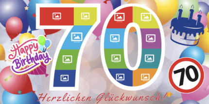 Individuelles 70er-Geburtstagsbanner – online gestalten und drucken lassen