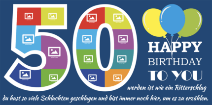 Individuelles 50er-Geburtstagsbanner – online gestalten und drucken lassen