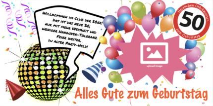 50. Geburtstag: persönliches Geburtstagsbanner mit eigenem Motiv